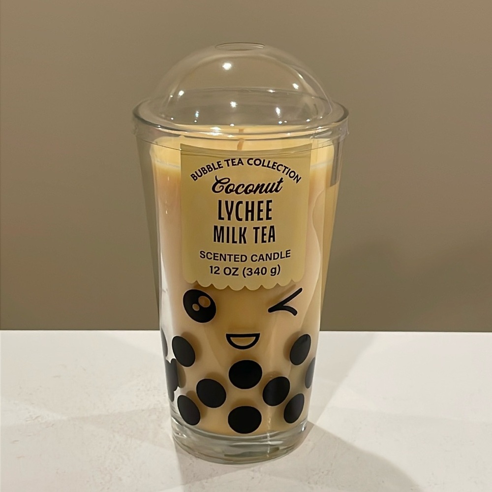 New 12oz Coconut Lychee 🥥  Boba Milk Tea Scented Candle- Bubble Tea Collection